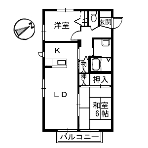 シャーメゾン湯布田 2LDK